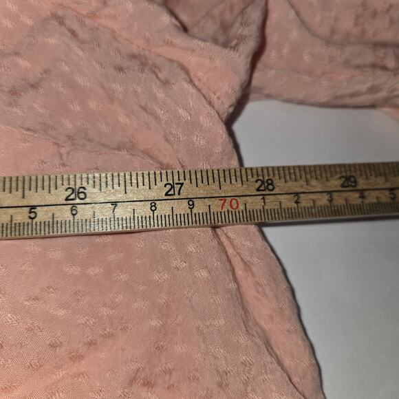 Lane Bryant Womens 26/28 Henley Top Peach Flowy Lightweight Romantic Feminine - Picture 8 of 10